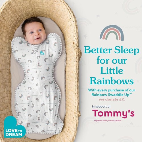 Love To Dream Swaddle UP - Baby Sleep Sack for Self-Soothing | 1.0 TOG, Newborn 5-8.5lbs, Rainbow Dream