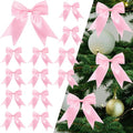 30 Pcs Pink Satin Ribbon Bows, Christmas Tree Bows Wreath Bows Tree Topper Bow for Garland Wreath Gift Wrapping Fireplace Coquette Wedding Party Decorations