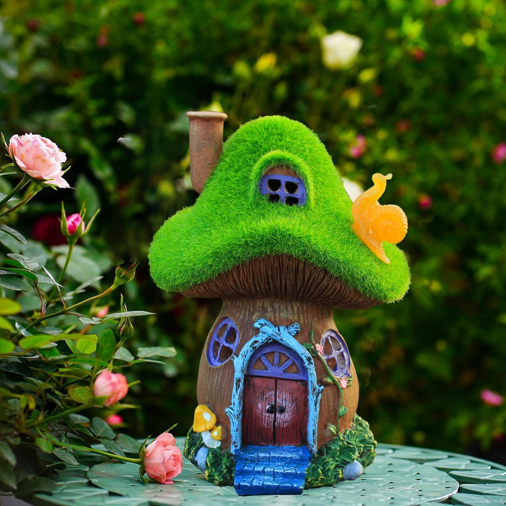 Skiennix Mushroom Garden Statues - Solar Powered Fairy House Figurine for Outdoor Decor | Perfect Gift for Women, Moms, and Grandmas