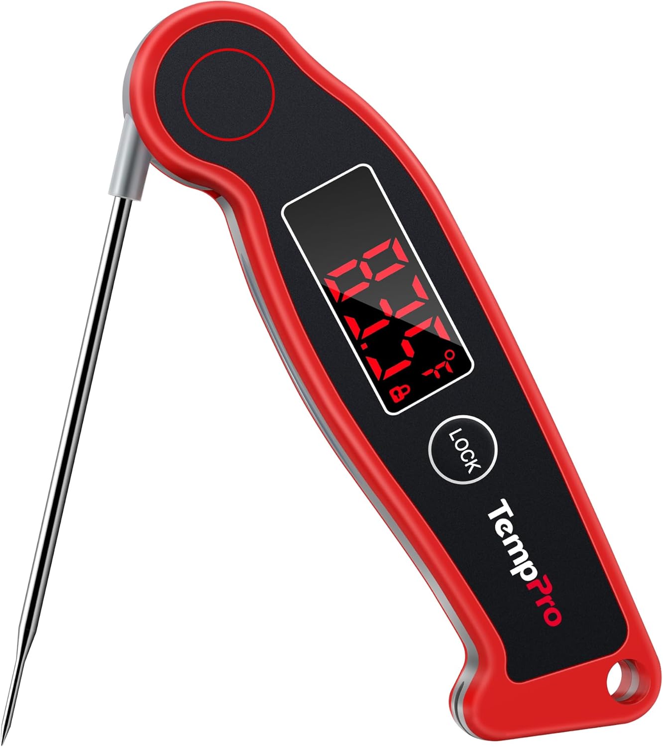 TempPro TP19 Waterproof Digital Meat Thermometer - Instant Read with Backlit Display for Grilling & Cooking