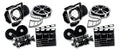 Beistle Movie Set Cutouts 8 Piece, 13"-17", Black/White