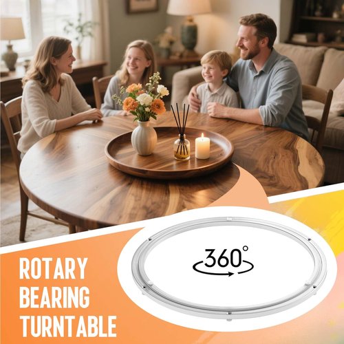 Lazy Susan Hardware, Heavy Duty Lazy Susan Bearing & Swivel Turntable - 20 Inch Rotating Bearing Plate for Round Dining Table, Smooth Swivel Mechanism