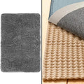 GORILLA GRIP Bath Rug - Soft and Absorbent | 24x17 Inches Gray with Rug Gripper Bundle