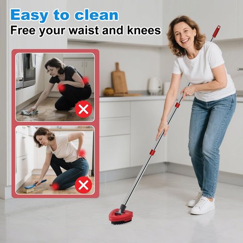 2 Pack Upgrade Scrub Brush Replace Heads Compatible with O Cedar EasyWring RinseClean 2 Tank Spin Mop, Scrubber Brush Mop Head for Ocedar Mop Scrub Brush of Hard Bristle to Floor Clean, Not for 1 Tank