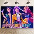 Demon Hunters Birthday Decorations,Demon Hunters Happy Birthday Banner Backdrop for Kids Birthday Party Supplies (5x3ft)