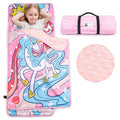 TANOSHII® Toddler Nap Mat with Pillow and Blanket, Portable Kids Sleeping Mats for Daycare, Preschool, 21" x 53", Lightweight and Soft Sleeping Bags for Kids-Galaxy Unicorn