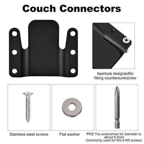 Eunenete 4 Pcs Universal Sectional Sofa Interlocking, Sectional Couch Connectors,Sofa Connector Bracket
