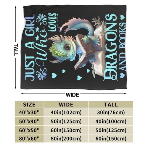 Homieblanket Dragon Blanket for Boys Girls, Cute Dragon Themed Design Printed Throw Blankets for Kids Lap, Chair Sofa, Warm Soft Cozy Blanket, 40"x 50"
