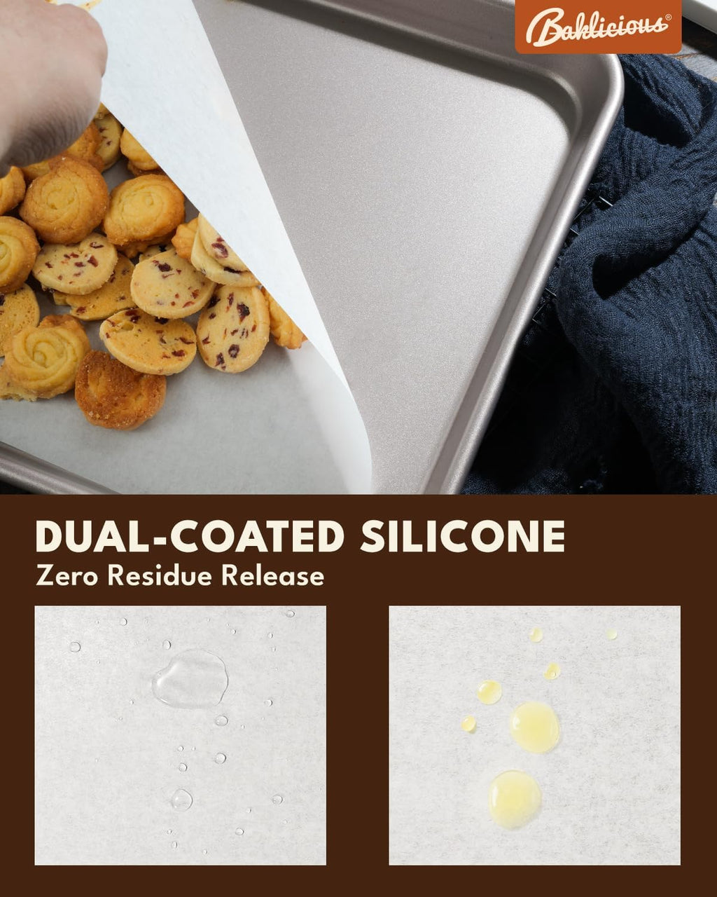 Baklicious Parchment Paper Sheets - 220 Pcs Non-Stick Baking Paper for Air Fryer & Oven | 12x16 In