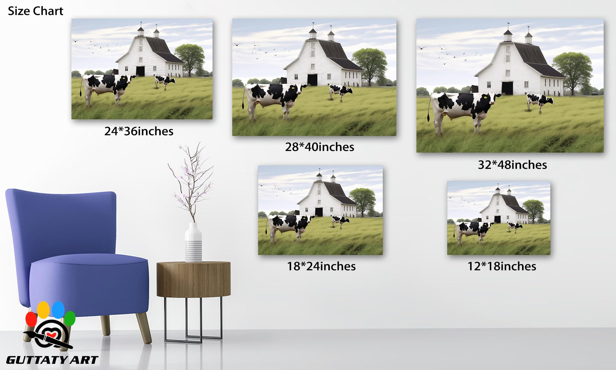 Farmhouse Old Truck Canvas Wall Art, Red Barn Pictures Wall Art, Country Antique Pickup Truck Canvas Prints, Red Truck With USA Flag Art Prints for Automobile Collector or Man Cave Decor 18x24 Inches