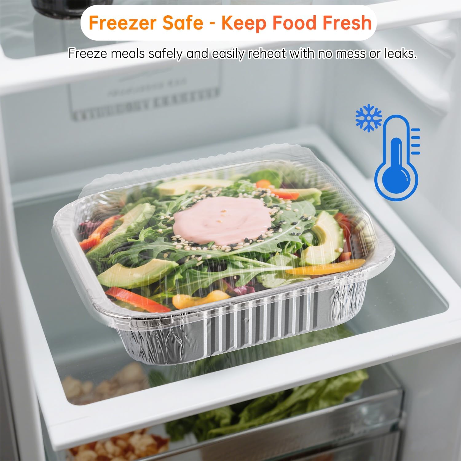 8x8 Aluminum Pans - 20 Pack Disposable Baking Trays with Clear Lids for Cooking and Food Storage