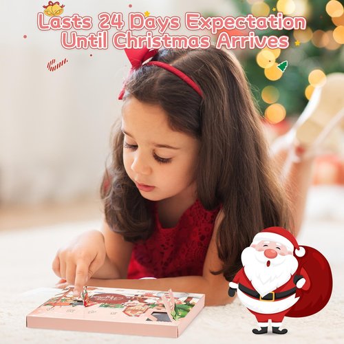 Advent Calendar 2025 Girls Bracelet Christmas Gift,24 Day Xmas Countdown Calendar Pink DIY Charm Bracelet Jewelry for Teen Girls