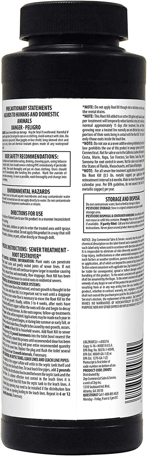 Zep Root Kill - 2 lbs - ZROOT24 - Drain and Septic Care, Professional Strength Formula