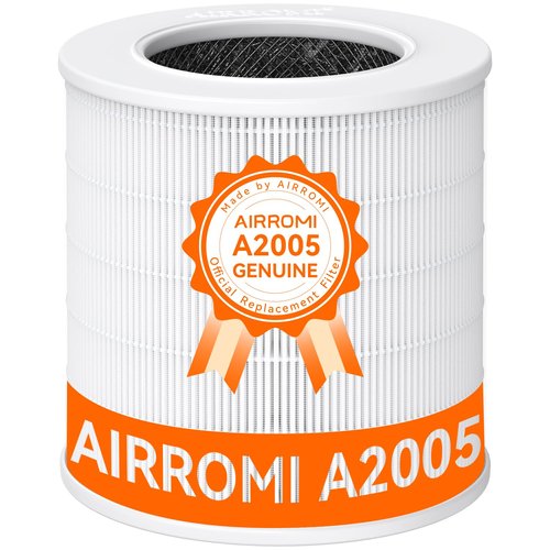 AIRROMI A2005 HEPA Air Purifier Replacement Filter, 3-In-1 Original Filter, Remove 99.97% of 0.3 Micron Particle 1 Pack White Activated Carbon 1Pack