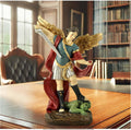 San Miguel Archangel Statue - Saint Michael Defeats Lucifer | Religious Collectible Angel Figurine, 5.31” H