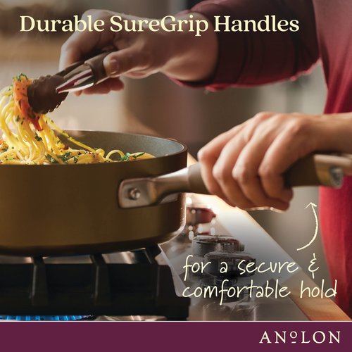 Anolon Advanced Home Hard-Anodized Nonstick Open Stock Cookware (8.5 Qt. Wide Stockpot, Bronze)