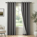 Regine Switzerland Blackout Curtains - 100% Blackout Thermal Insulated Drapes | Dark Grey, 50" W x 84" L, 2 Panels