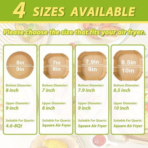 Air Fryer Liners 10 Inch - Non-Stick Disposable Parchment Paper for Baking & Roasting | 150PCS