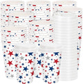 FYSUIMU 50-Pack Patriotic Disposable Coffee Cups - 16oz Red & Blue Star Design for 4th of July Celebrations