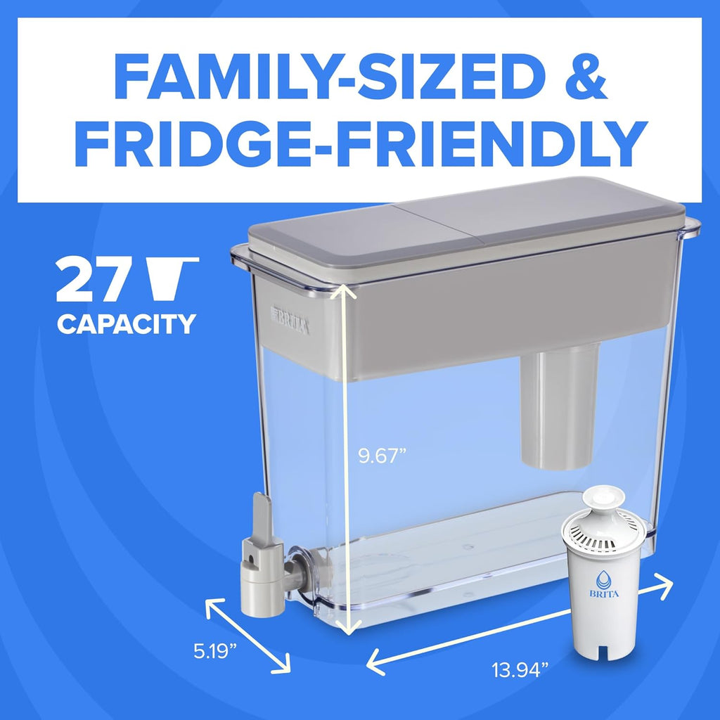 Brita UltraMax Water Dispenser - 27-Cup BPA-Free Filter System Reduces Copper & Mercury