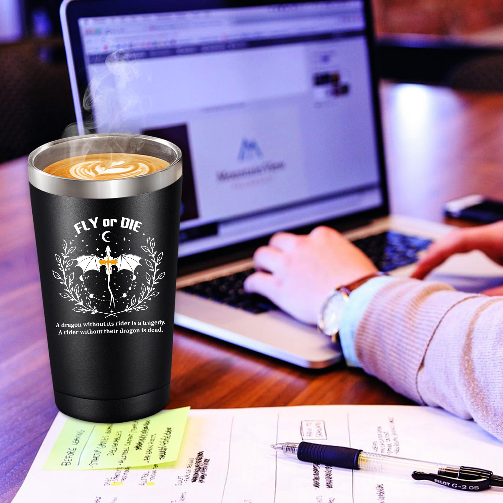 Fufendio Fourth Wing Merch, Inspired Fantasy Book Lover Gifts, Funny 4th Wing Bookish Dragon Merchandise Tumbler 20oz