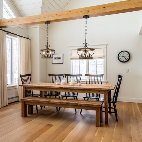 Curve Curio 12.9'' Farmhouse Chandelier Light Fixture, 3-Light Dining Room Light Fixtures French Country Rustic Chandelier Over Table for Entryway Foyer Bedroom Living Room