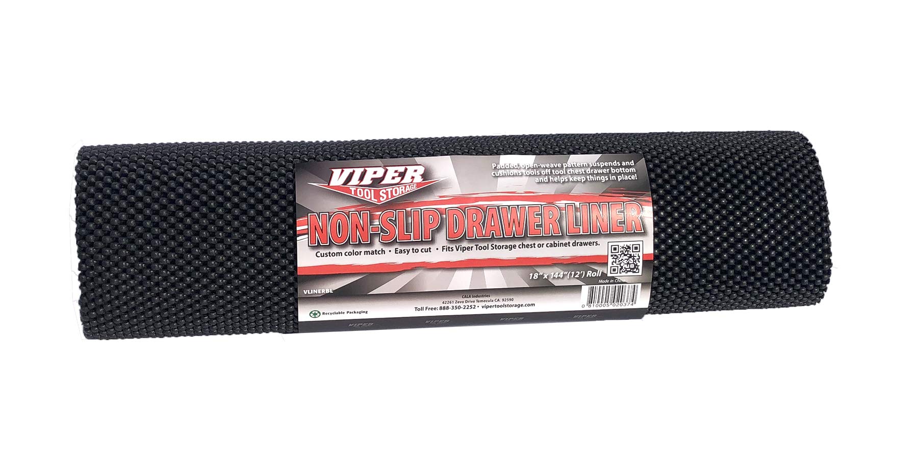 Viper Tool Storage VLINERRD The Original Pink Box Non-Slip Drawer Liner, Red