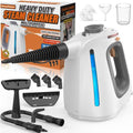 Heavy Duty Handheld Steam Cleaner for Cleaning with Lockable Steam Button&11pcs Accessories, Unlimited Water Addition for Continuous Steaming, Multi-Purpose Steamer for Cleaning Car, Grout (Grey)