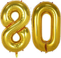 Gold Foil 40-Inch Jumbo Number 80 Balloons - Helium Birthday Decorations for 80th Party