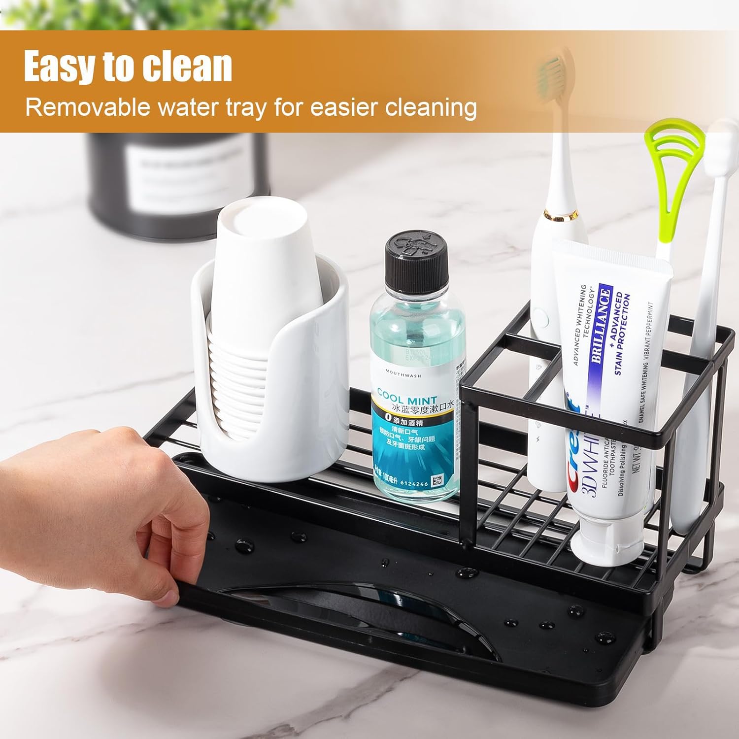 Skiennix Toothbrush Holder - Durable Carbon Steel Organizer for Electric Toothbrushes | Matte Black