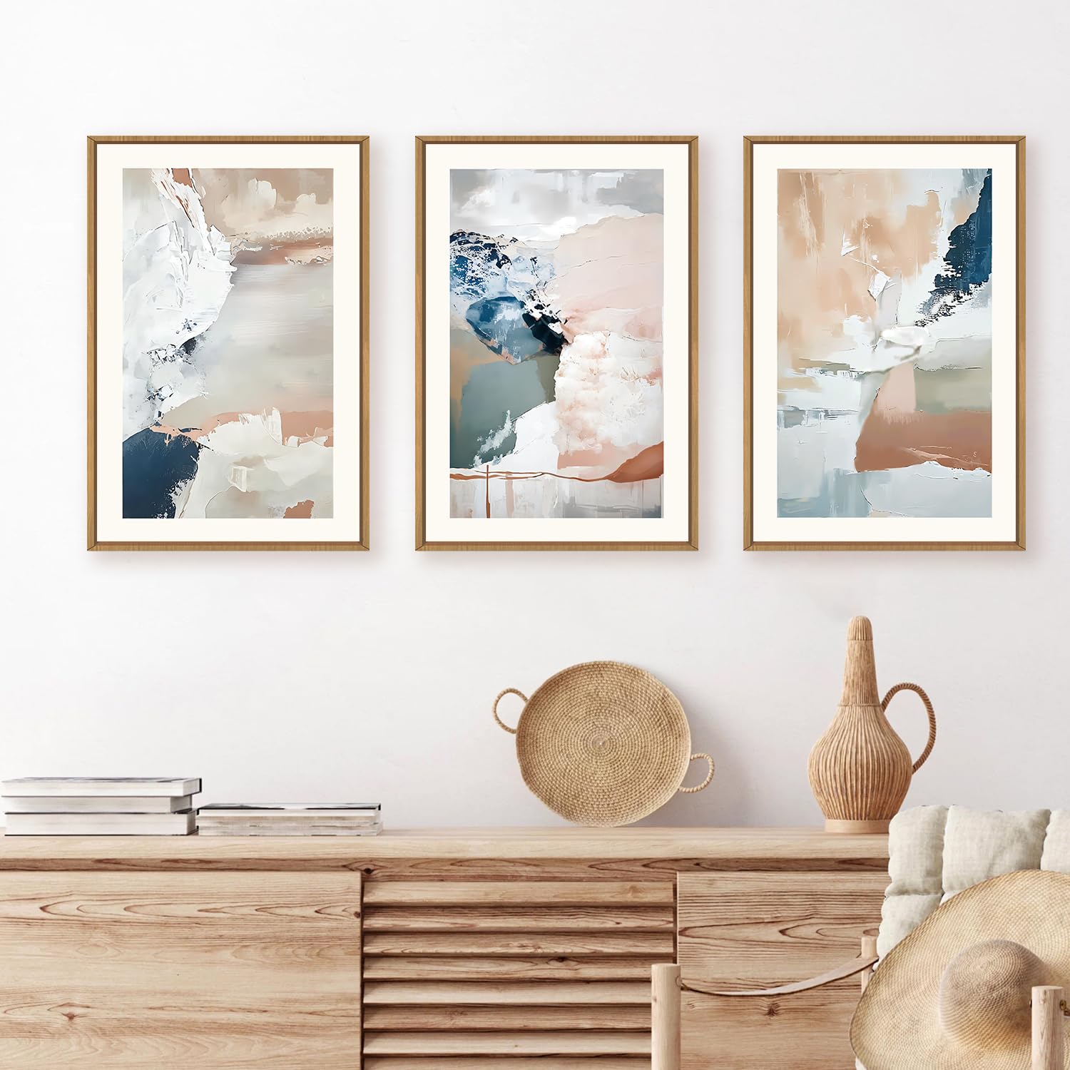 BICERE Large Modern City Moon Framed Canvas Wall Art,Forest Misty Wall Decor,Winter Town Night Wall Painting,Nature Landscape Picture Artwork for Living Room,Bedroom,Dining Room,Office -16"x24"x3