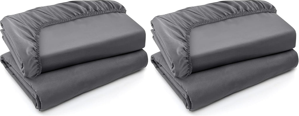 Utopia Bedding Twin Fitted Sheets - Soft Brushed Microfiber - Deep Pocket Design - Bulk Pack of 4 | Grey