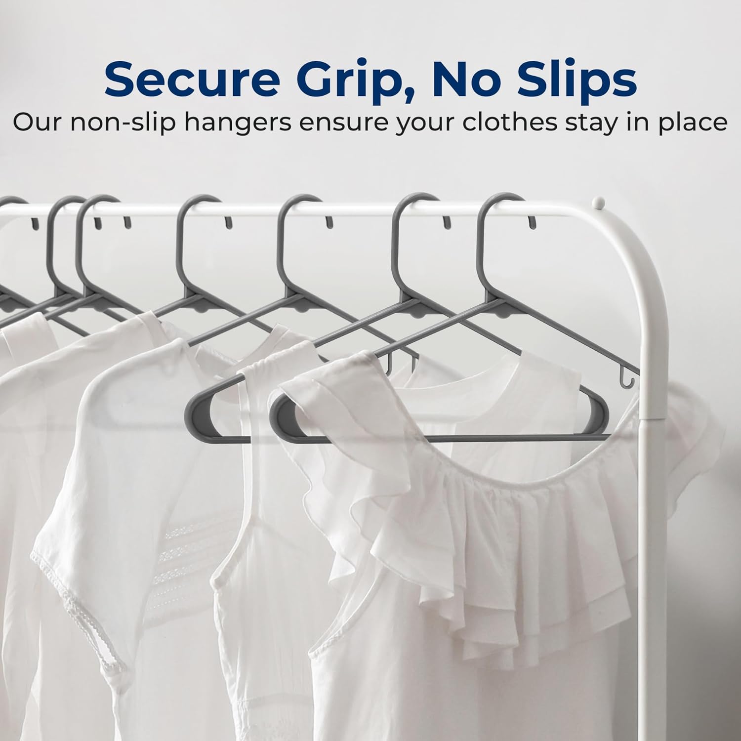 SereneLife Non-Slip Plastic Hangers - Durable Space-Saving Closet Organizers | 30 Pack for Shirts, Sweaters & Kids Clothes