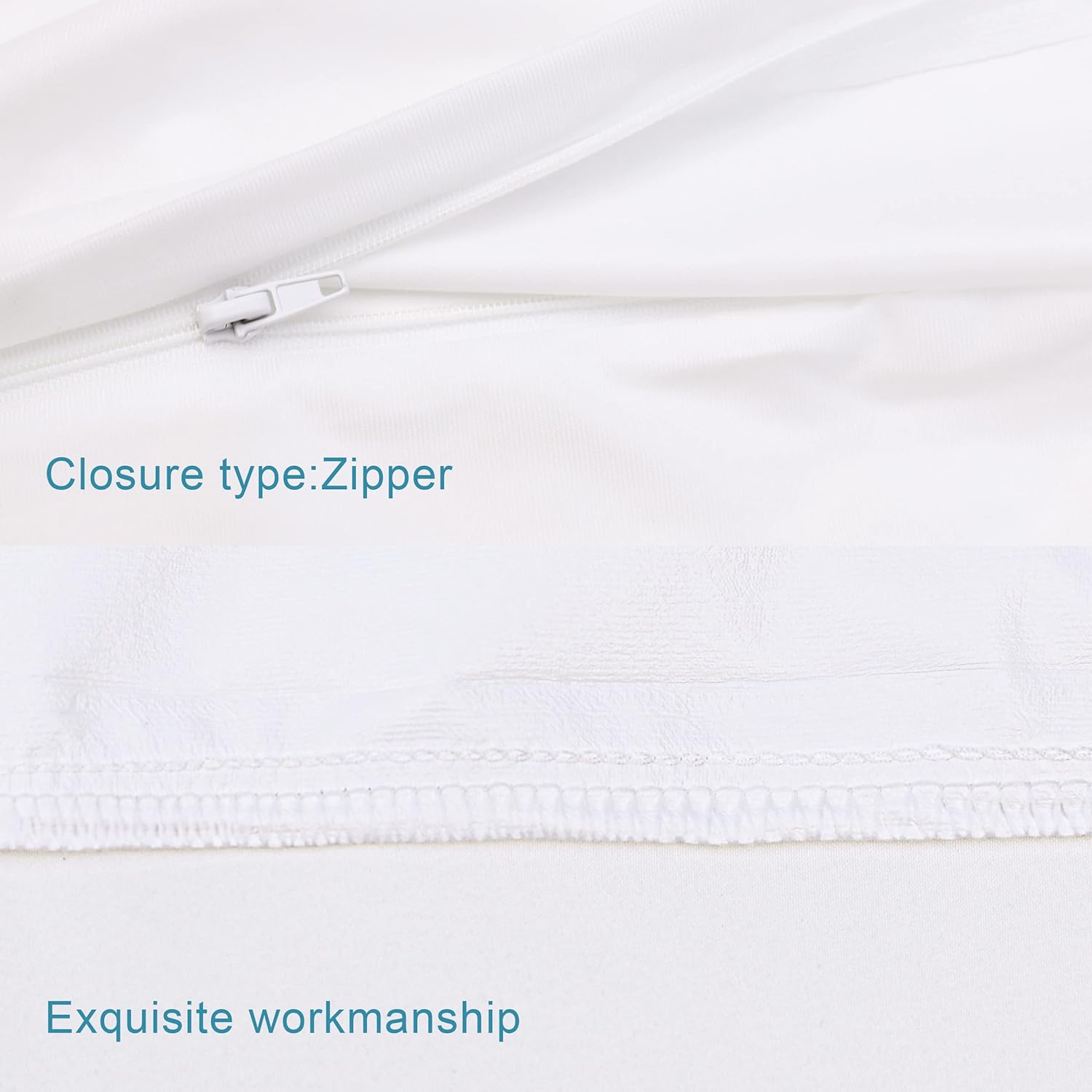 NTBAY Waterproof Pillow Protectors - Super Soft Zippered Covers | 20x26 Inches | Pure White, 4 Pack