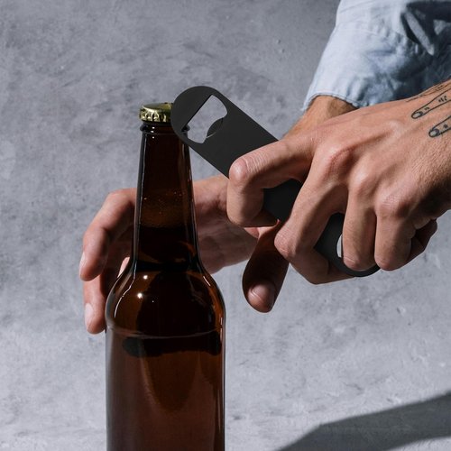 Yugada 100 Pack Flat Beer Bottle Opener 7 inch Stainless Steel Flat Bottle Opener Beer Bottle Openers for Bartender Kitchen Bar Restaurant (Black)