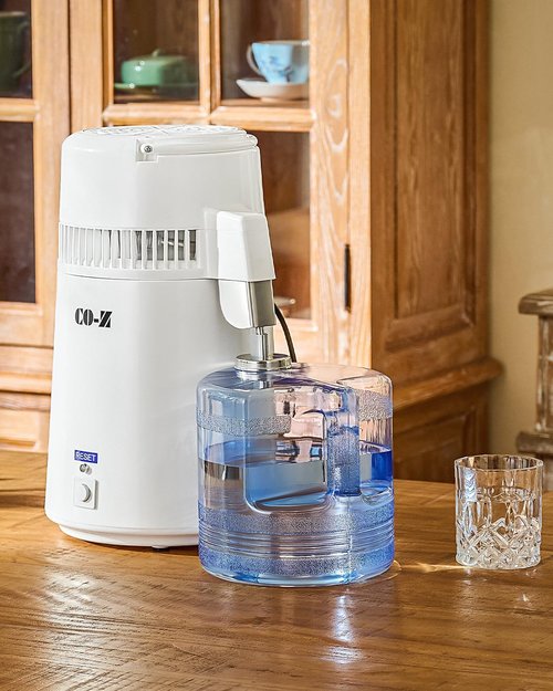 CO-Z 1.1 Gallon Water Distiller, 750W Countertop Home Office Countertop Distiller Water Making Machine, 4L Distilled Clean Water Maker, Distill Distilling Water Purifier Distillers, Pure Water Maker