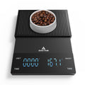 ZAKTAB Coffee Scale with Timer - High Precision Gram Scale, 3KG Capacity, 0.1g Division, Touch Button, Heat Resistant, Timer Function, Zero/Tare, Overload & Low Power Indicator, Auto Off
