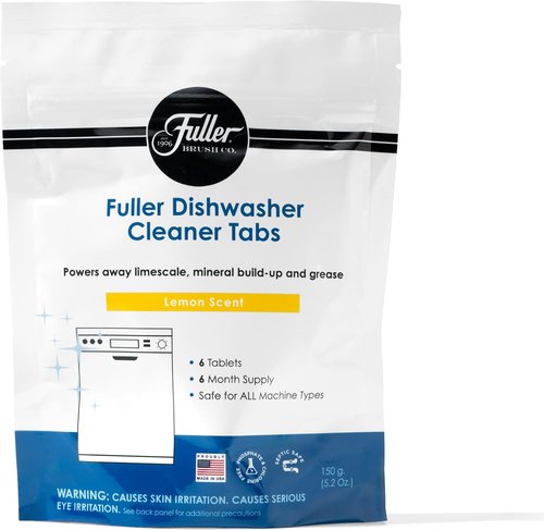 Fuller Dishwasher Cleaner Tabs - Lemon Scent - Eliminates Limescale & Grease - Septic Safe, All Dishwasher Types - (Pack of 1)