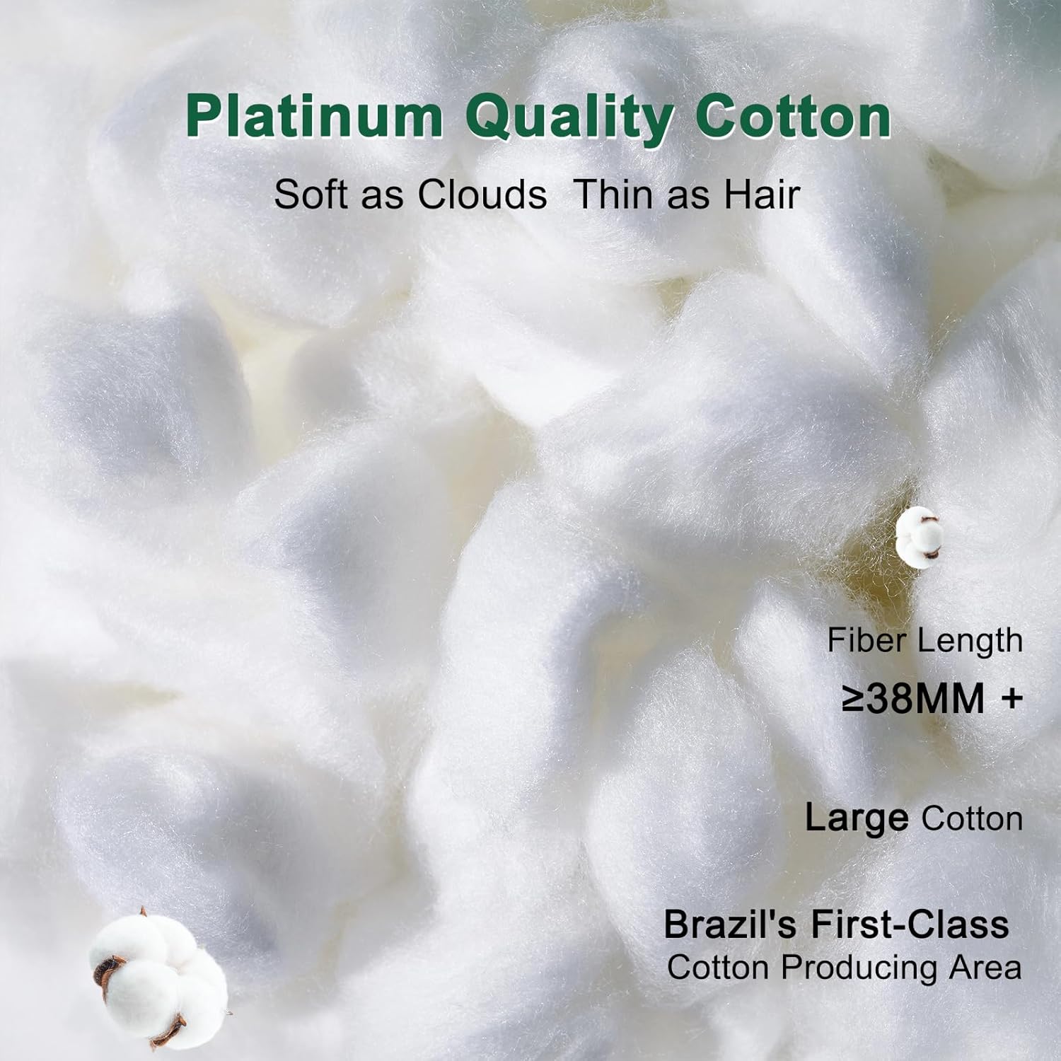 YOUR MOON Fluffy Support Bed Pillow - Queen Size | Super Soft Down-Alternative Filling for Side Sleepers