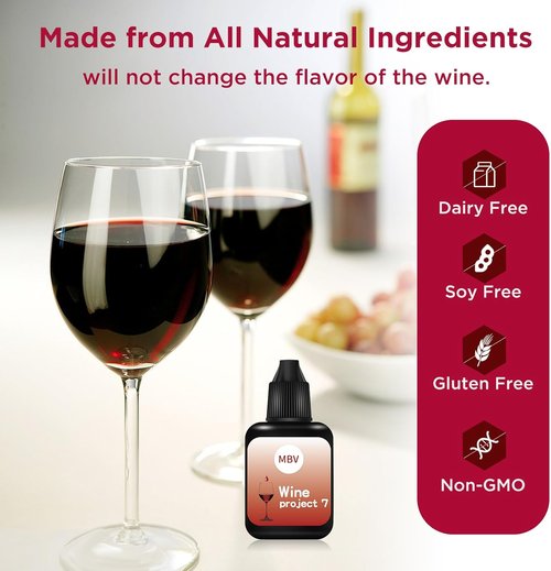 2 Bottles Wine Filter Drops, Red White Wine Lovers Tasteless Purifier Accessories Filters for Histamines and Sulfite, Gifts for Him Men and Women