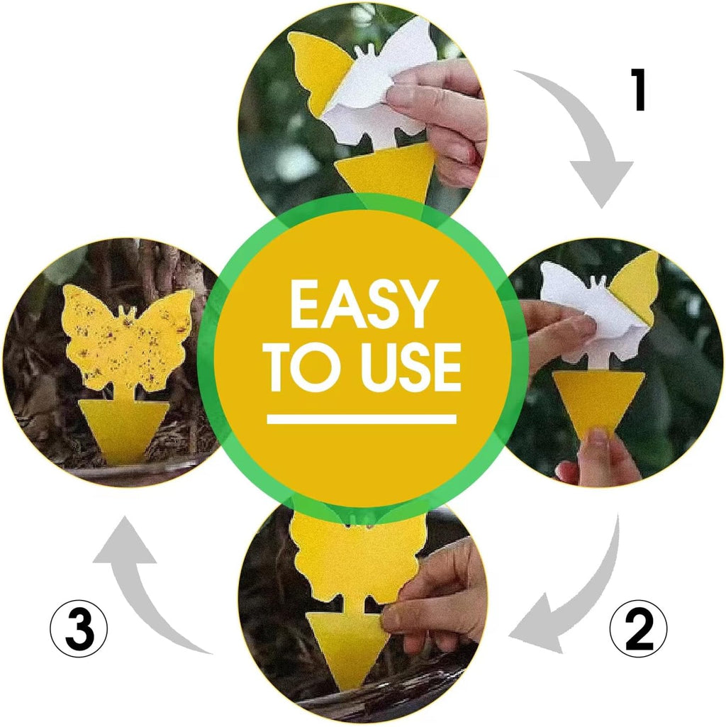 Skiennix 58 Pack Flying Insect Traps - Non-Toxic Yellow Sticky Traps for Gnats, Flies & Bugs | Indoor & Outdoor Use