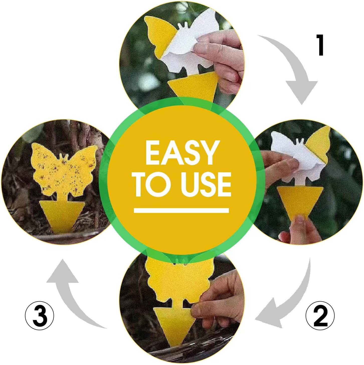 Skiennix 58 Pack Flying Insect Traps - Non-Toxic Yellow Sticky Traps for Gnats, Flies & Bugs | Indoor & Outdoor Use