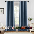 MIULEE Stone Blue Blackout Curtains - Thermal Insulated Room Darkening Drapes | 90-Inch Grommet Top, 2 Panels