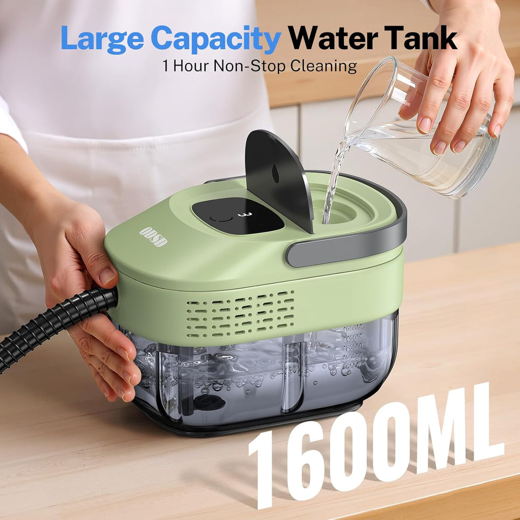 ODSD Steam Cleaner - 3-Level Adjustable Handheld Steamer for Home & Car | 15s Heat-Up, 1.6L Tank, 15 Accessories