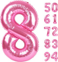 Number 8 Balloon - 40 Inch Pink Birthday Decoration for Girls | Perfect 8th Birthday Party Supplies