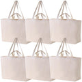 Extra Large Canvas Tote Bag - 27" X 16" X 8" Heavy Duty Reusable Shoulder Bag Personalized Custom Tote for Shopping (6, Beige)