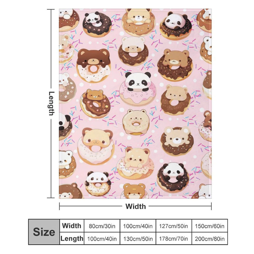 Donut Throw Blanket - Soft Flannel Donut Blankets for Girls Boys Kids Donut Lovers - Warm Food Throw Blankets for All Season Lap, Chair, Sofa - 50"x40"