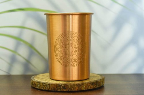 India House |Pure Copper Water Bottles|Copper Seamless Leak Proof Bottle | Perfect Ayurvedic Copper Bottle (1000ml) (matt seven chakra bottle set)