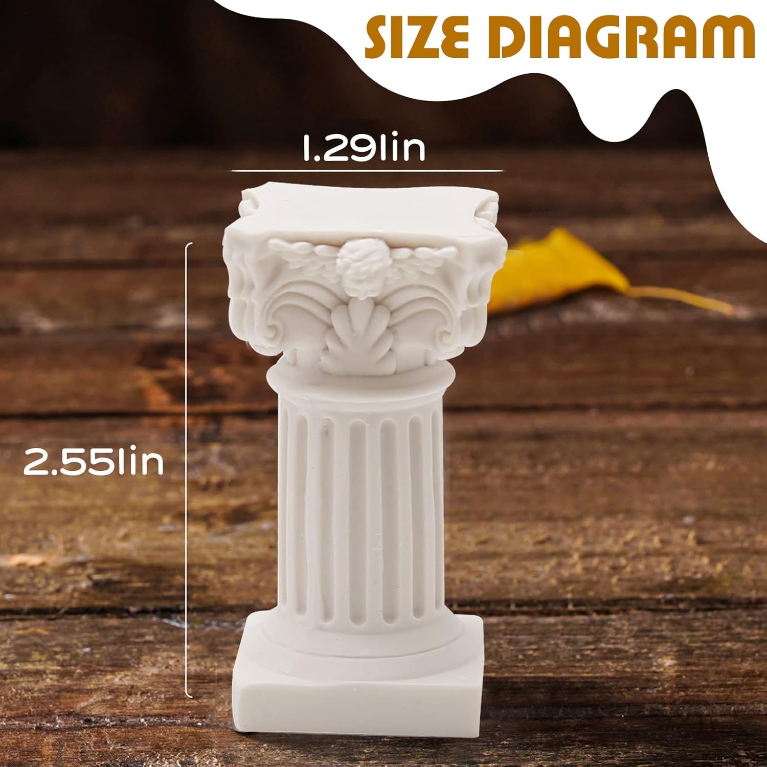 Saihisday Mini Roman Pillar Greek Columns - 5Pcs Resin Christmas Decorations | Elegant Wedding Table Ornaments, 1.18" x 1.18" x 2.56" (White)