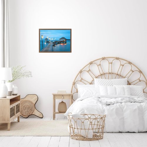 JCJMY Picture Frame - 10x14 Inch Brown Frame for Diamond Art | Horizontal & Vertical Wall Display